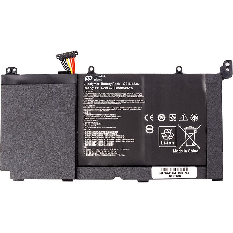 Акумулятор POWERPLANT для ноутбука Asus VivoBook A551L (B31N1336) 11.4V/4200mAh/48Wh (NB432165)