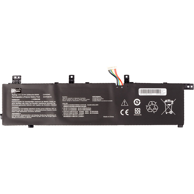 Акумулятор POWERPLANT для ноутбука Asus VivoBook S14 (C31N1843) 11.1V/3200mAh/35.5Wh (NB432035)