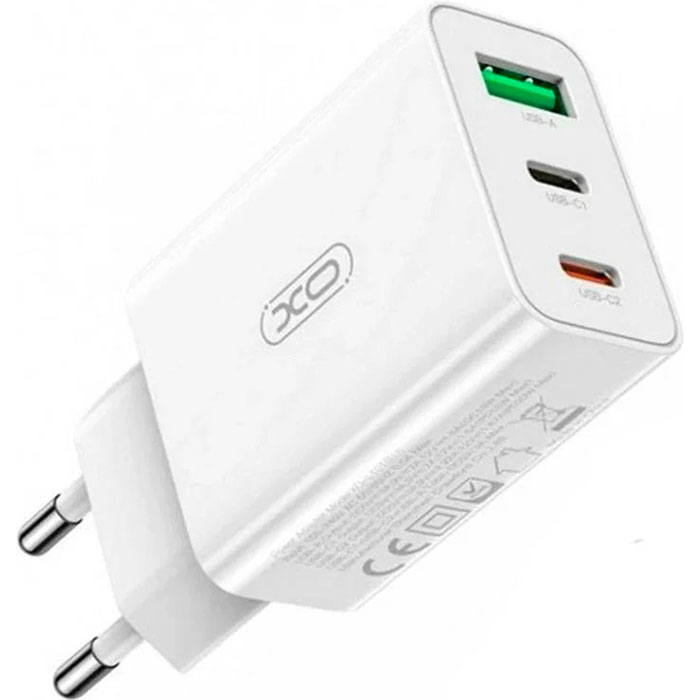 Зарядний пристрій XO L101 2xUSB-C, 1xUSB-A, PD, QC3.0, 20W White w/Micro-USB cable (XO-L101-WH)