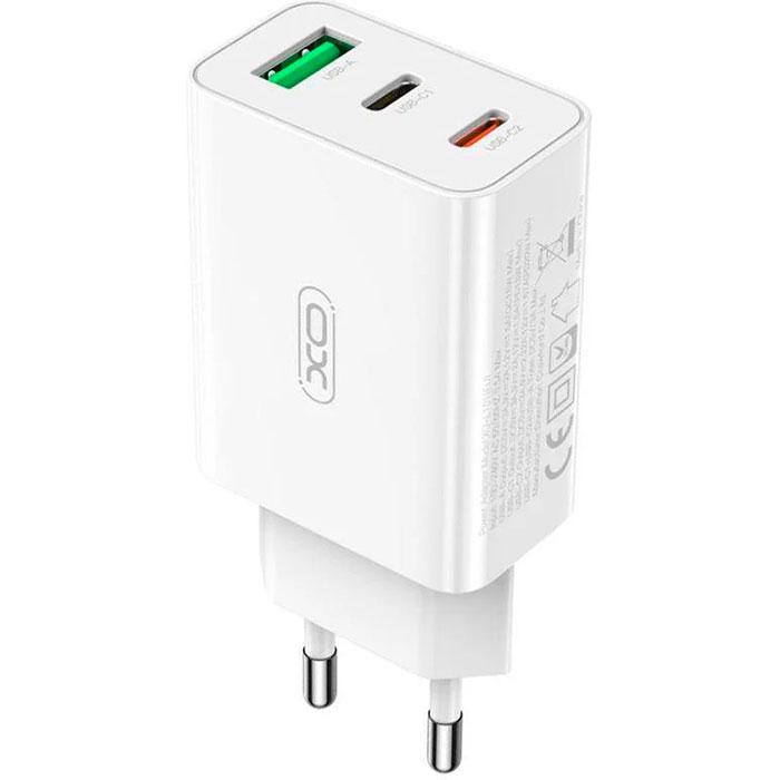 Зарядний пристрій XO L101 2xUSB-C, 1xUSB-A, PD, QC3.0, 20W White w/Micro-USB cable (XO-L101-WH)