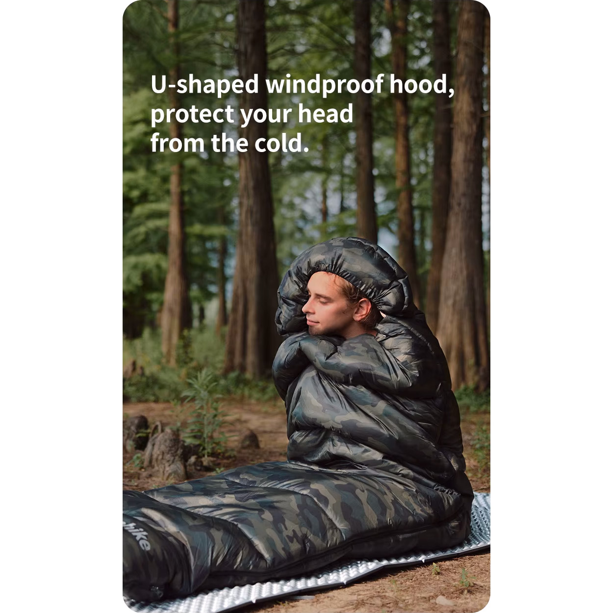 Спальный мешок NATUREHIKE M320 CNK2350WS023 (15°C/12°C) Green Camouflage Right (6975641889205)