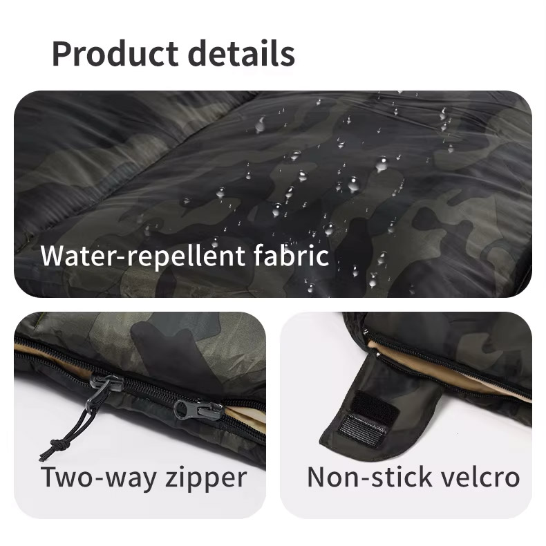 Спальный мешок NATUREHIKE M320 CNK2350WS023 (15°C/12°C) Green Camouflage Right (6975641889205)