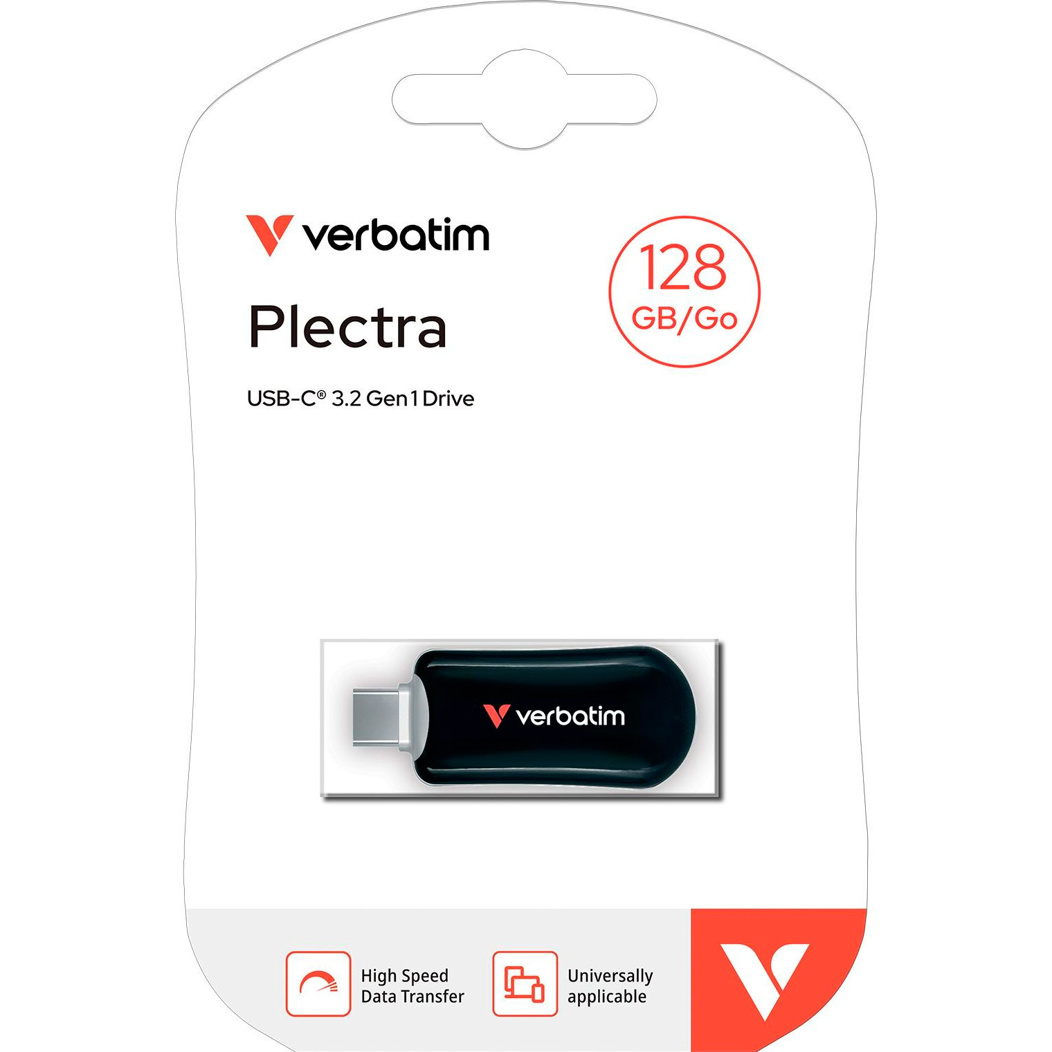 Флешка 128GB VERBATIM Plectra USB 3.2 Type-C Black (30225)