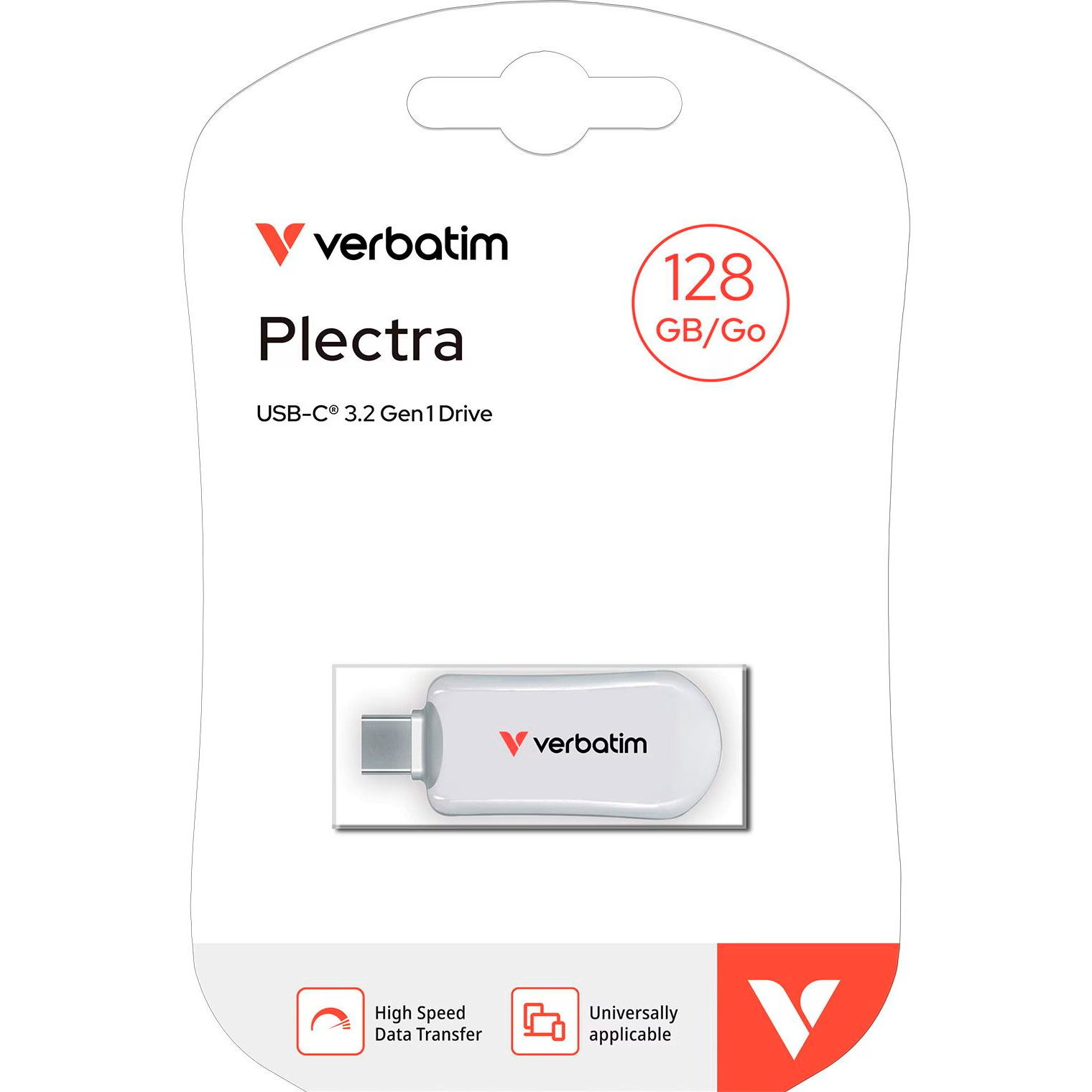 Флешка 128GB VERBATIM Plectra USB 3.2 Type-C White (30229)