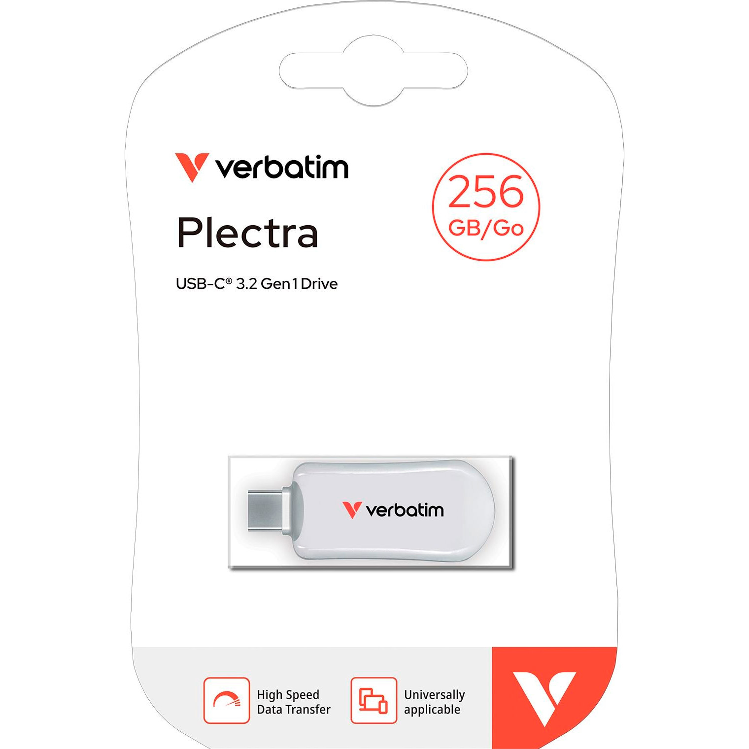 Флешка 256GB VERBATIM Plectra USB 3.2 Type-C White (30230)
