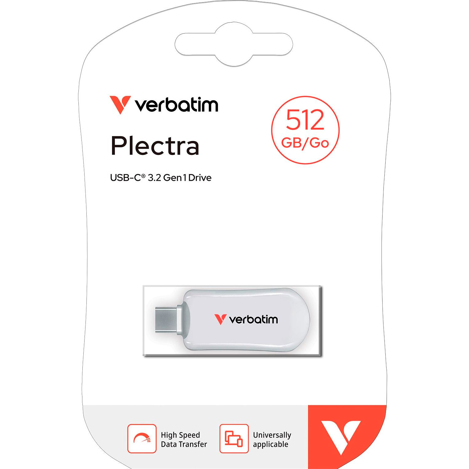 Флешка 512GB VERBATIM Plectra USB 3.2 Type-C White (30231)