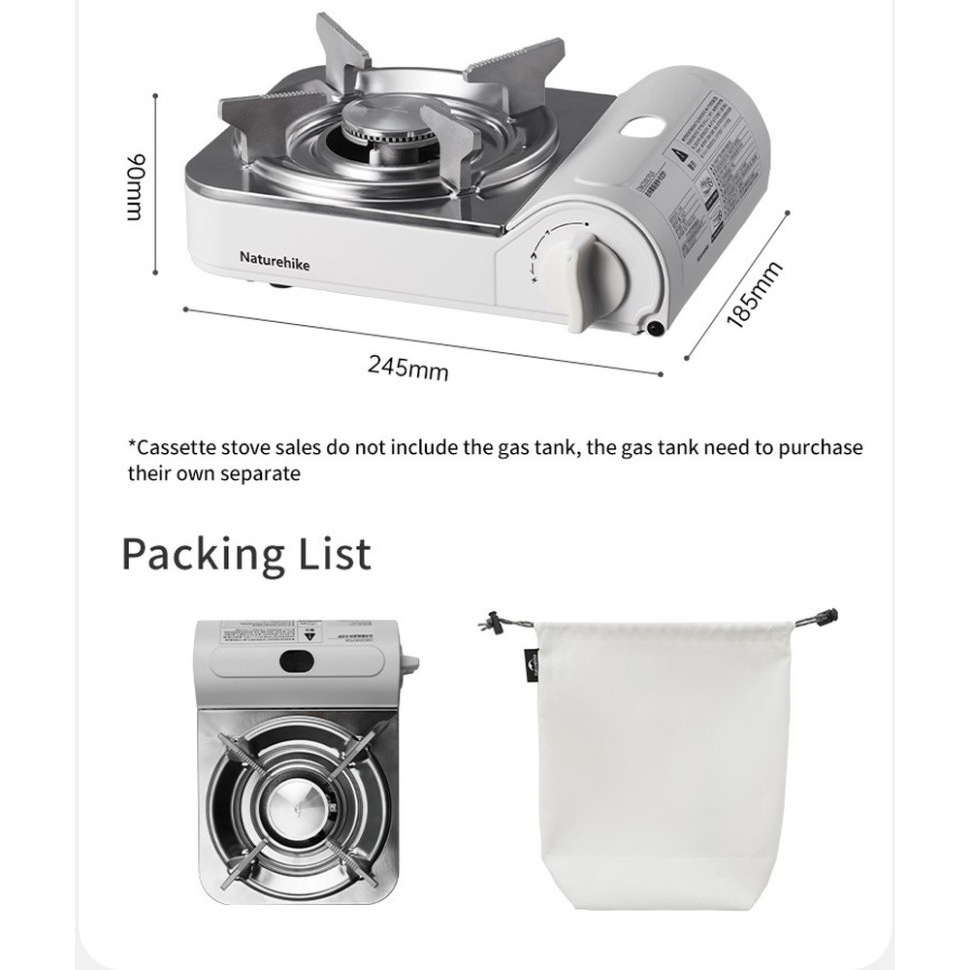 Портативна газова плитка NATUREHIKE CNK2350CF016 White (6927595754627)