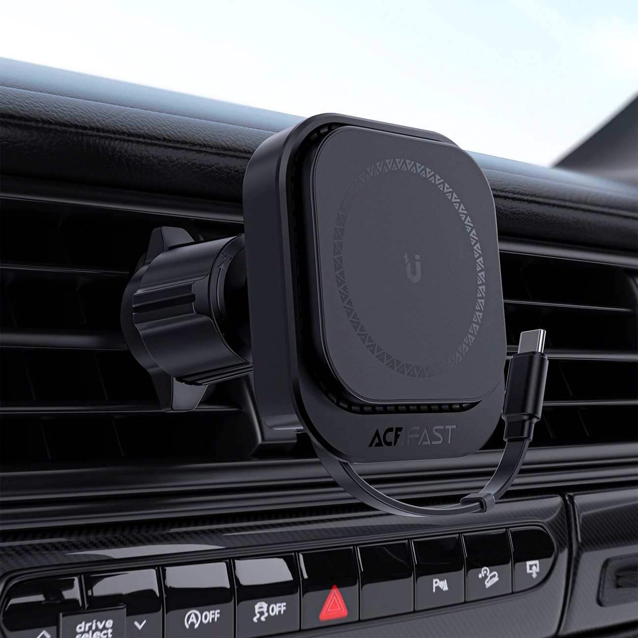 Автодержатель с беспроводной зарядкой ACEFAST D32 Fast Wireless Charger Magnetic Car Holder Black