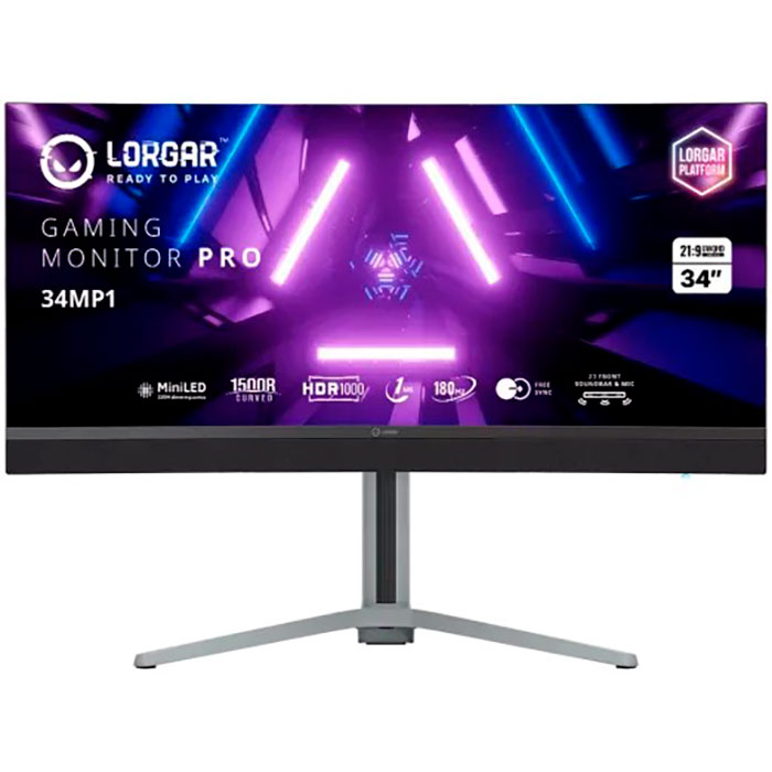 Монітор 34" LORGAR 34MP1 Black/Milky Gray