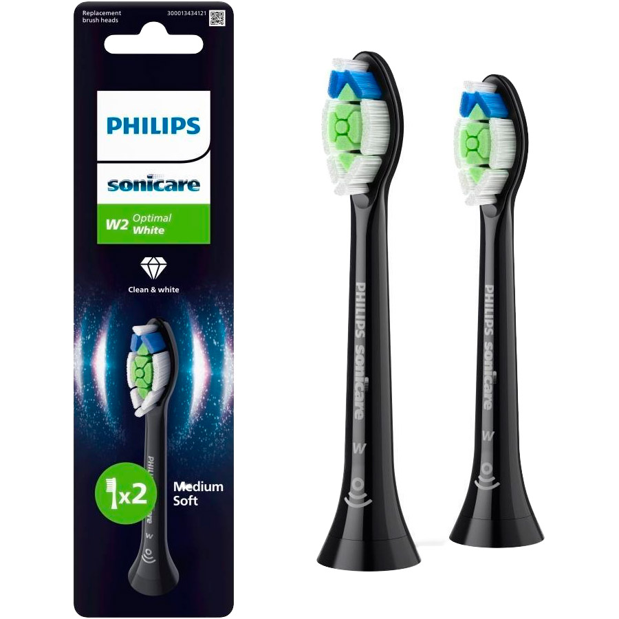 Насадка для зубної щітки PHILIPS Sonicare W2 Optimal Black 2шт (HX6062/88)