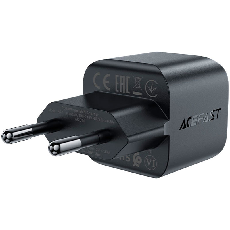Зарядное устройство ACEFAST A77 Mini Fast Charge Wall Charger GaN PD30W (1xUSB-C) Black