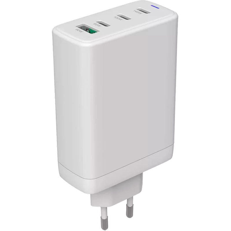 Зарядний пристрій CANYON CU140ACC GaN 1xUSB-A, 3xUSB-C, 140W White (CNS-CUW140ACC)