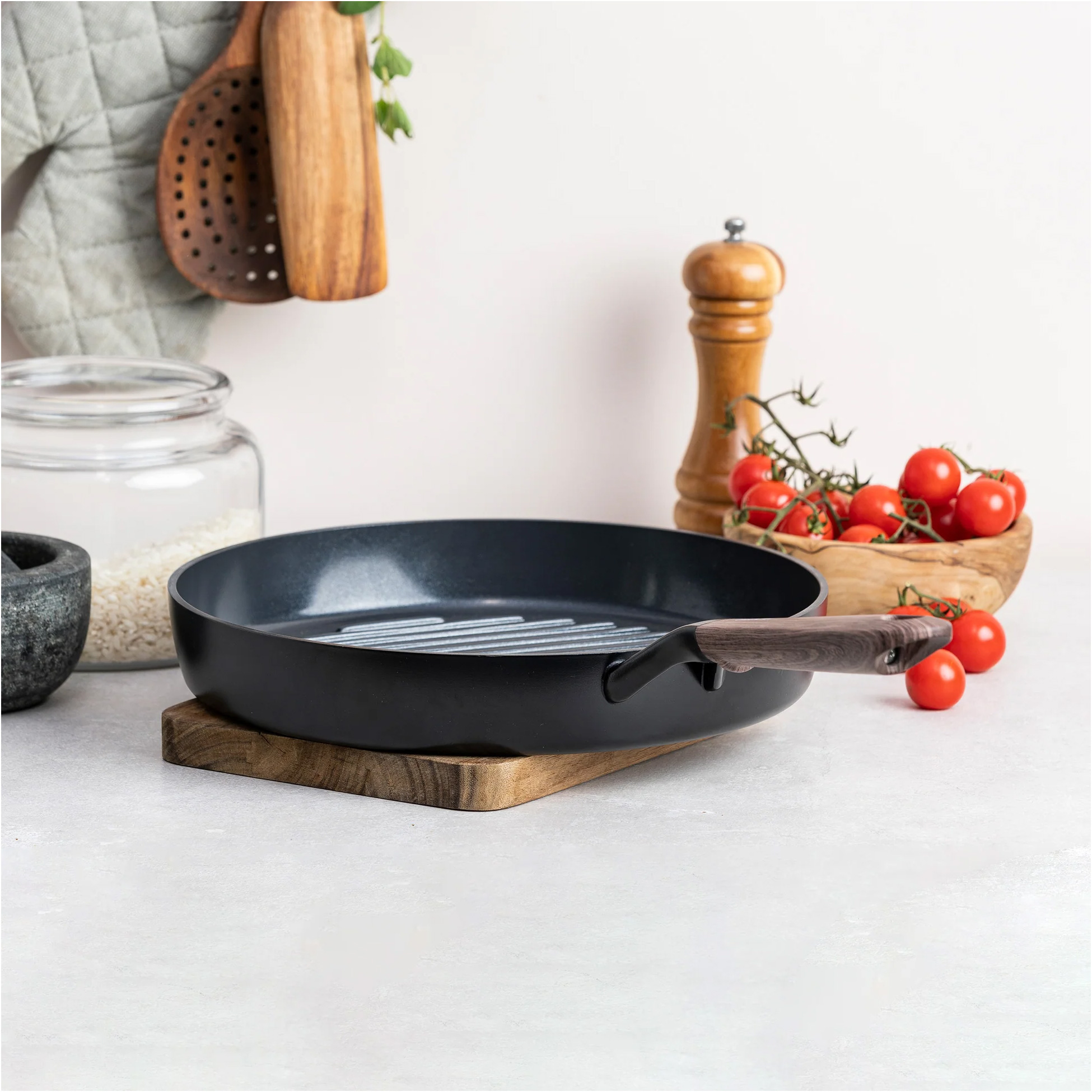 Сковорода гриль GREENPAN Eco Smartshape Dark Wood 28см (CC006444-001)