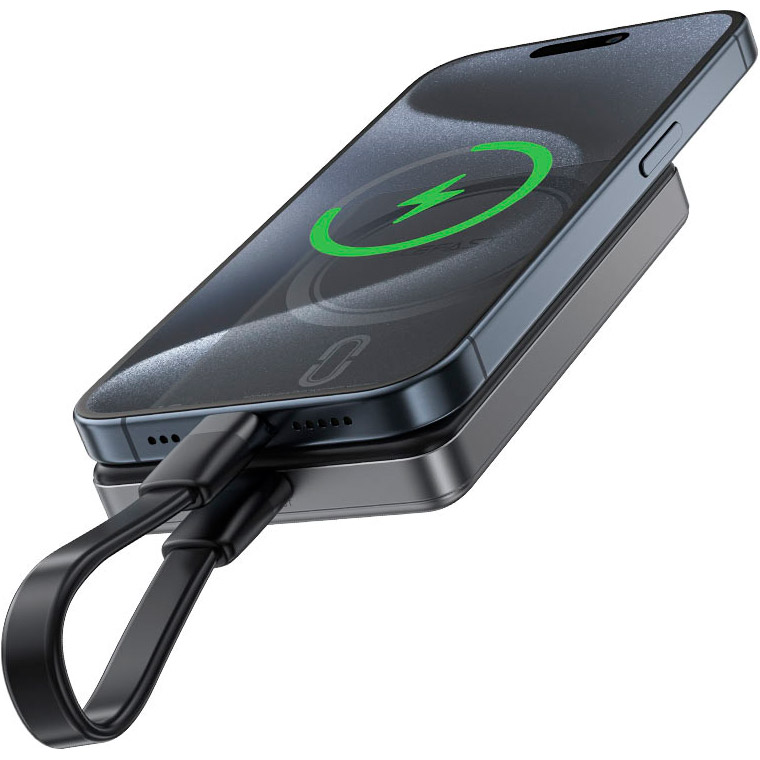 Повербанк MagSafe ACEFAST M12 Magnetic Fast Wireless Charge Power Bank PD 20W 10000mAh Black