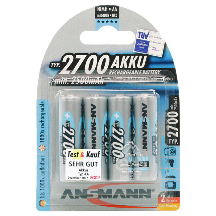 Акумулятор ANSMANN AA 2700mAh 4шт/уп (5030842)