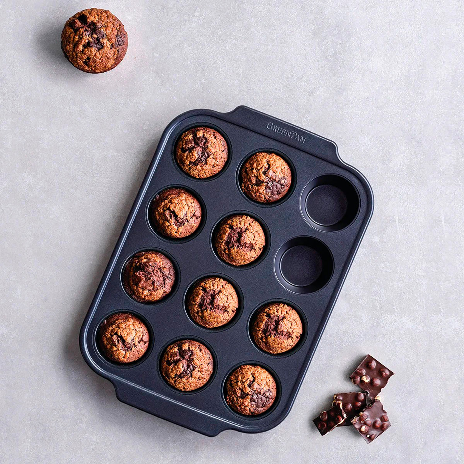 Форма для мафінів GREENPAN Bistro 12 Cup Muffin Pan 40x28x4.3см (CC007766-001)