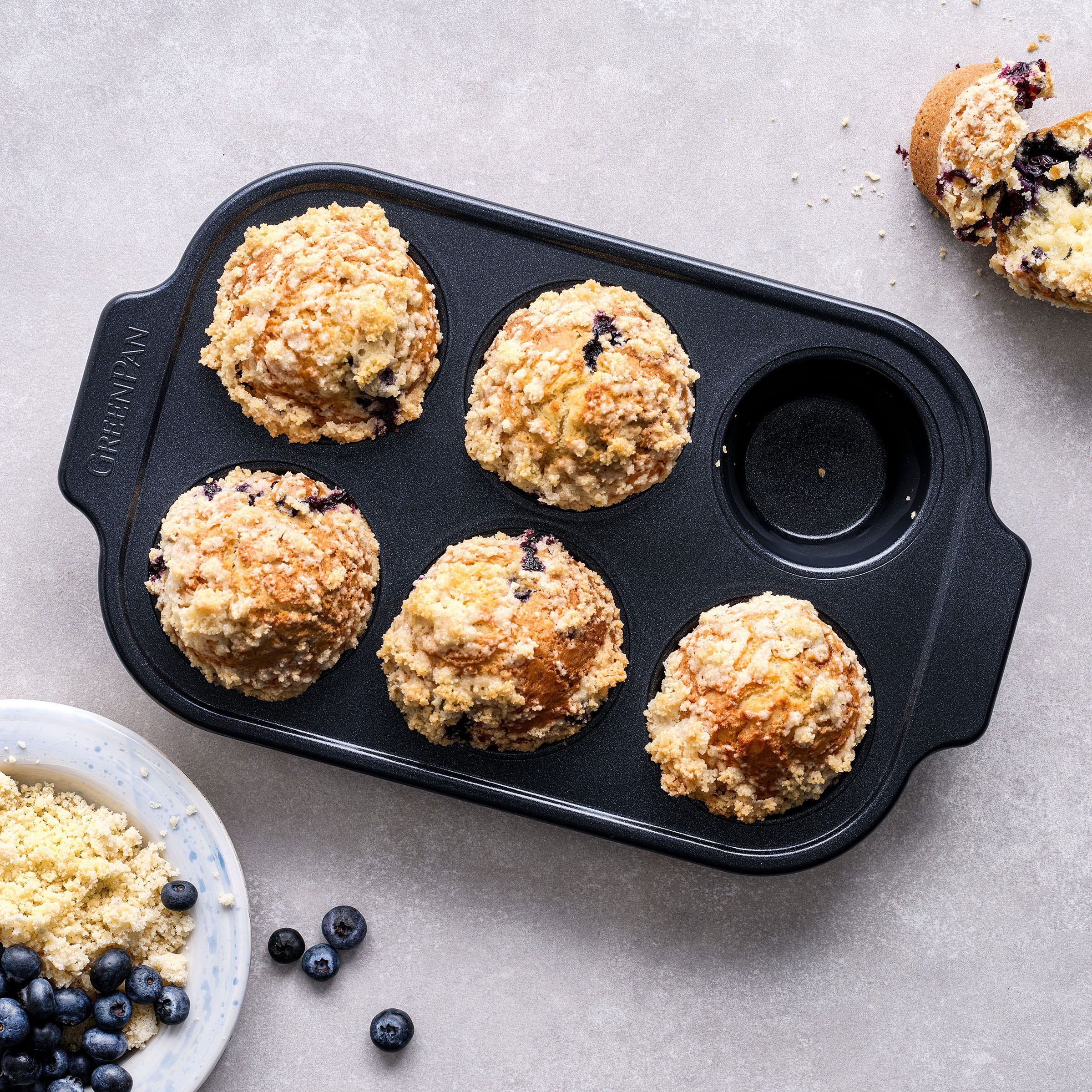 Форма для мафінів GREENPAN Bistro 6 Cup Muffin Pan 32x20x4.3см (CC007765-001)