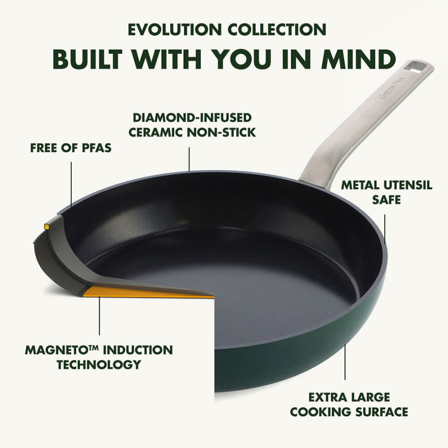 Сковорода вок GREENPAN Evolution Pine Green 28см (CC006392-001)