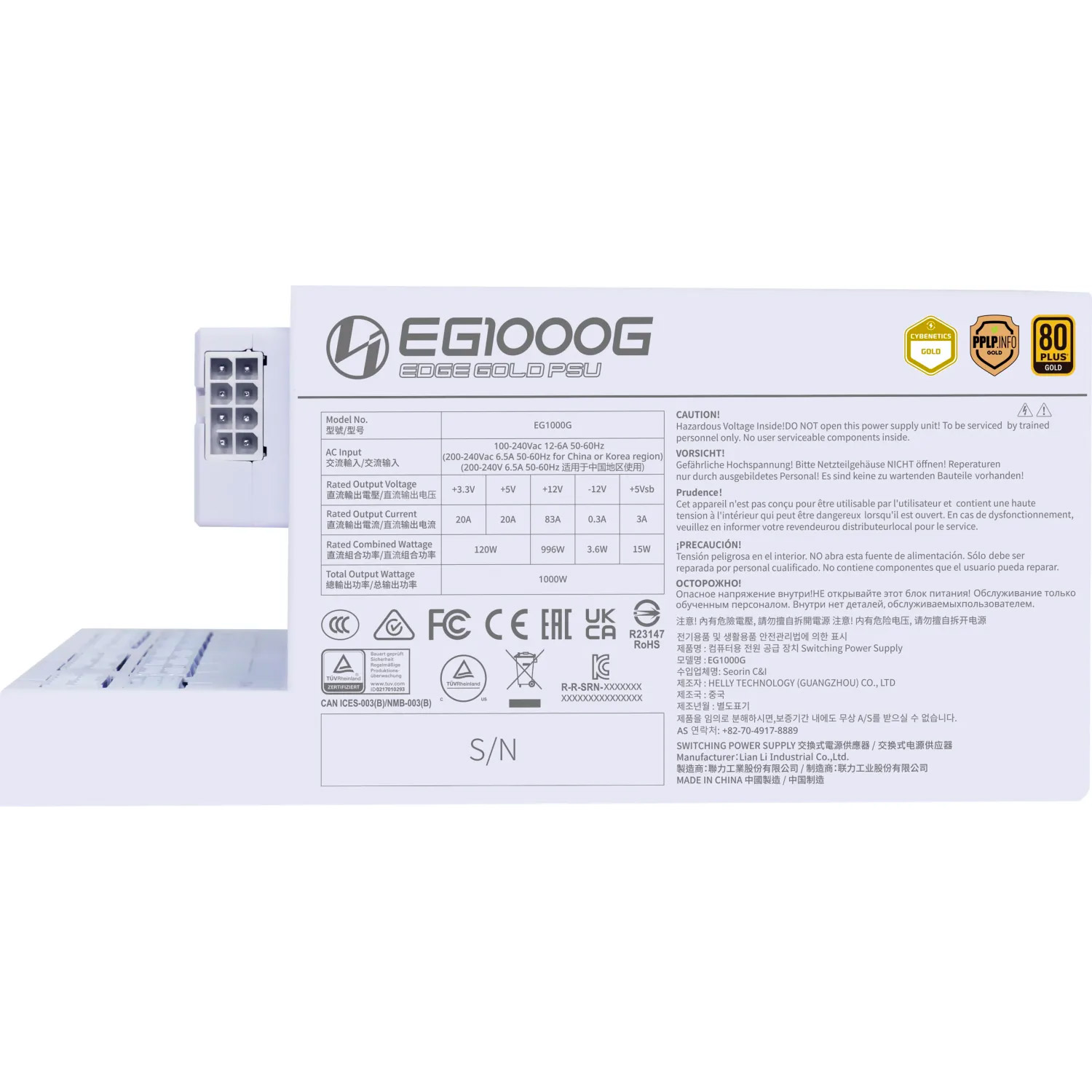 Блок живлення 1000W LIAN LI Edge Gold 1000 White