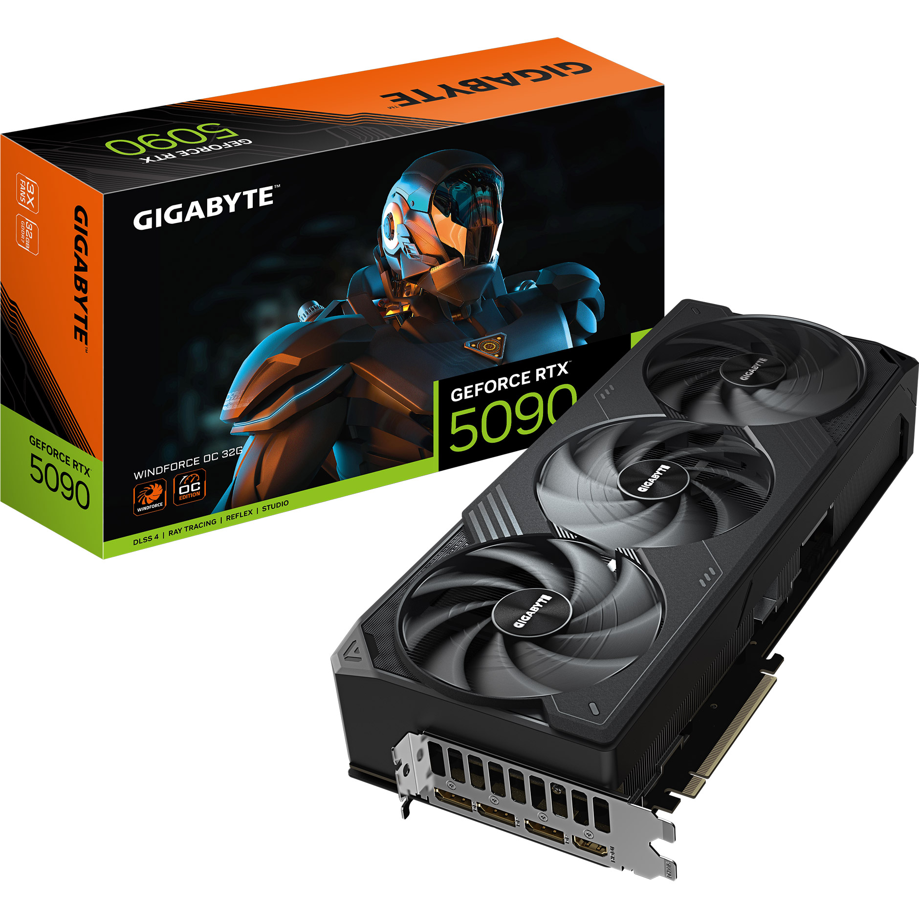 Відеокарта GIGABYTE GeForce RTX 5090 WindForce OC 32G (GV-N5090WF3OC-32GD)