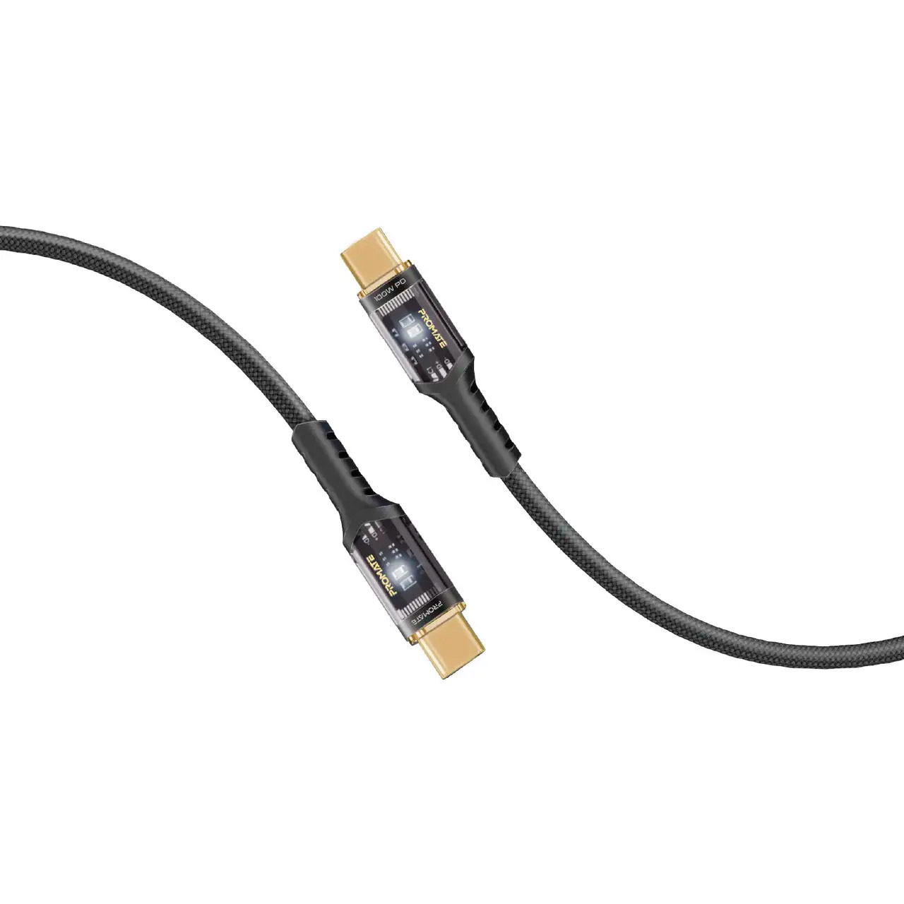 Кабель PROMATE LucidLine-CC120 USB-C to USB-C PD 100W 1.2м Black