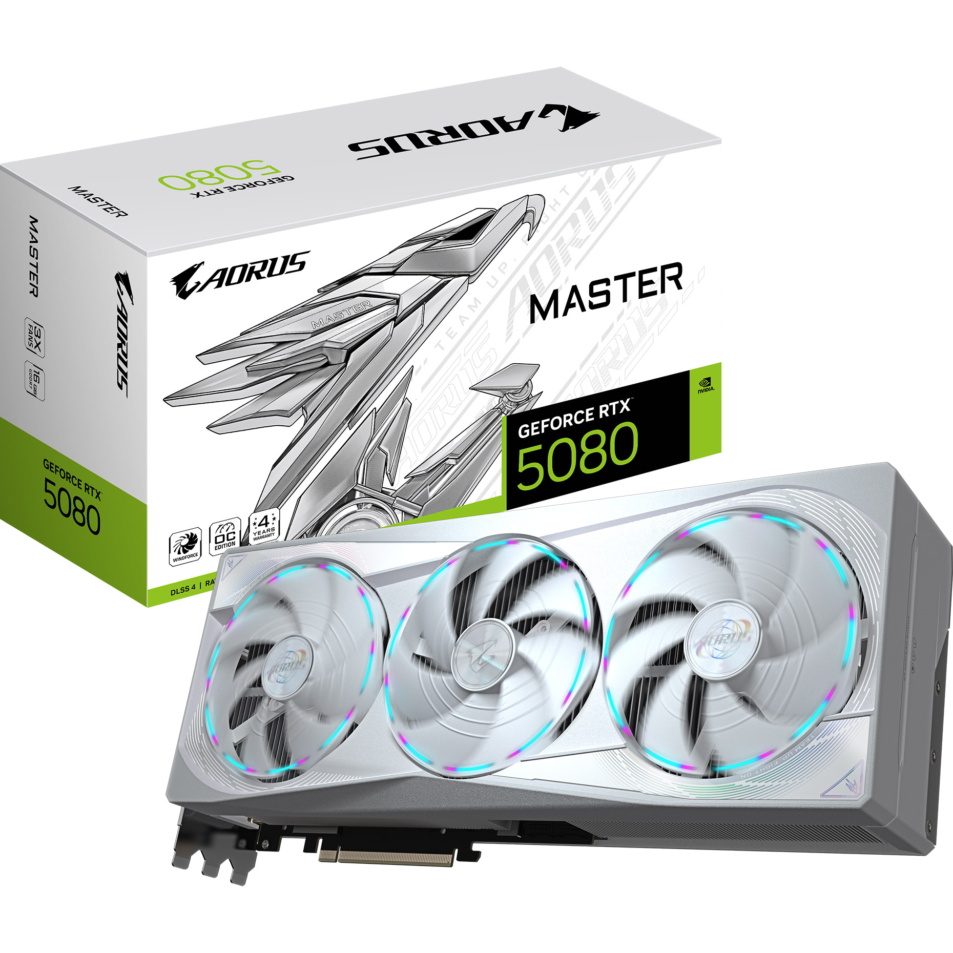 Відеокарта Gigabyte AORUS GeForce RTX 5080 Master Ice 16G (GV-N5080AORUSM ICE-16GD)