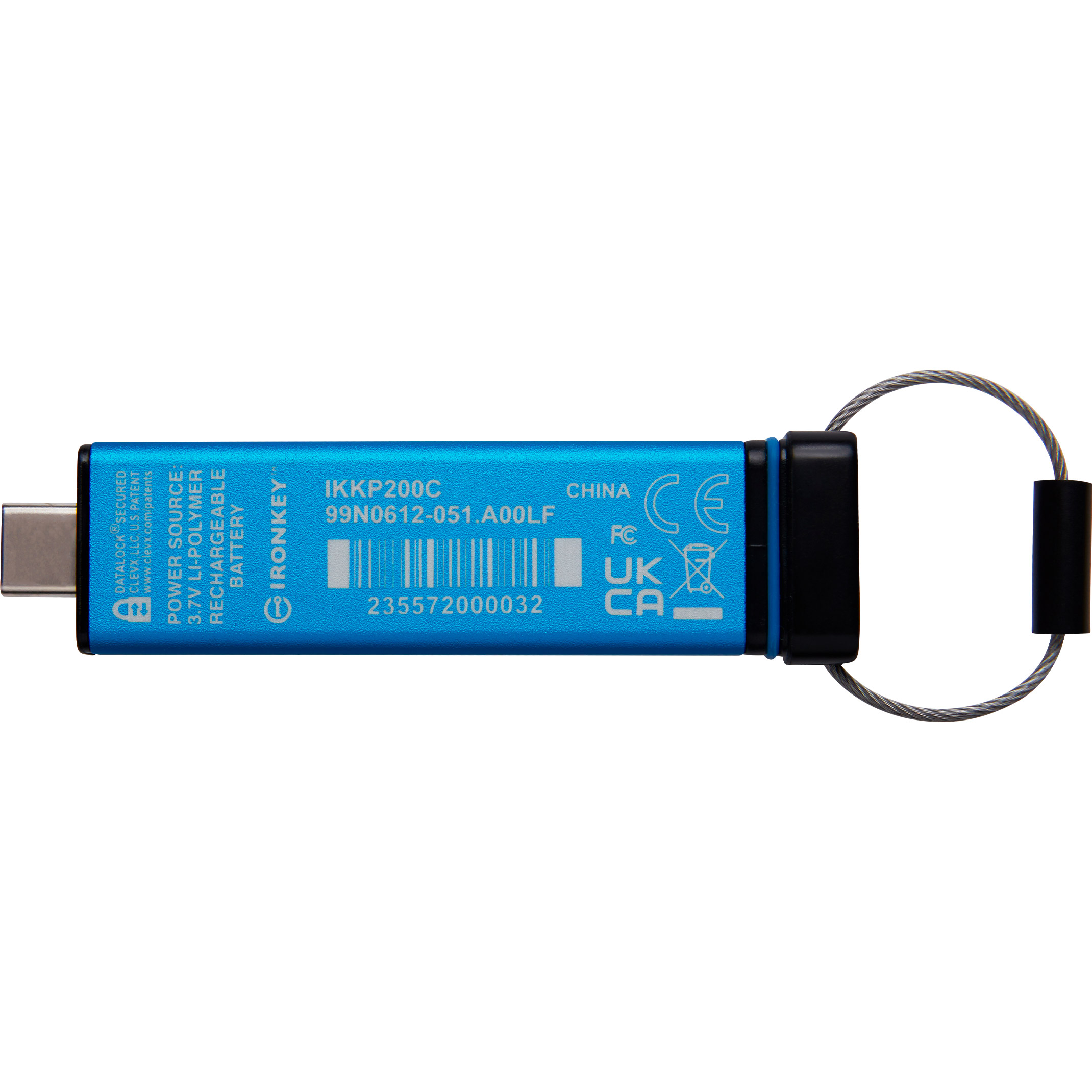 Флешка 128GB KINGSTON IronKey Keypad 200 USB 3.2 Type-C Blue (IKKP200C/128GB)