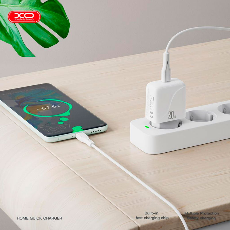 Зарядний пристрій XO QC41 1xUSB-C, PD, 20W White (XO-QC41)