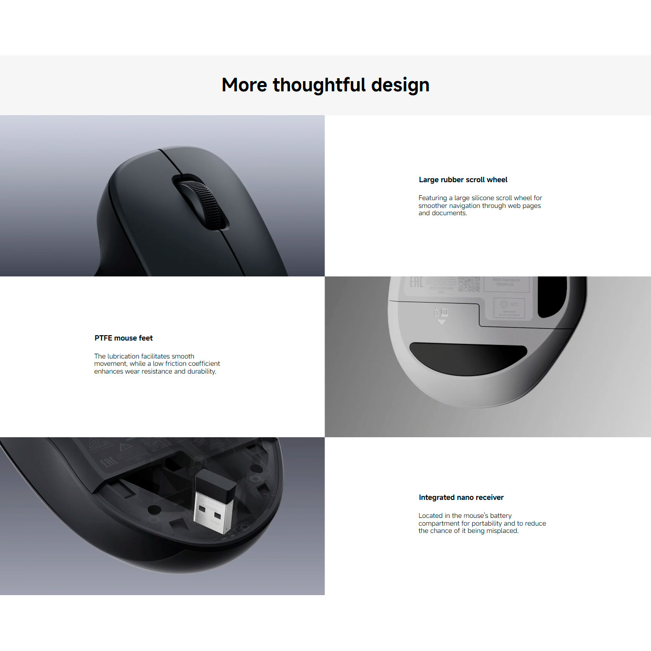 Миша XIAOMI Wireless Mouse Comfort Edition Black (BHR9359GL)