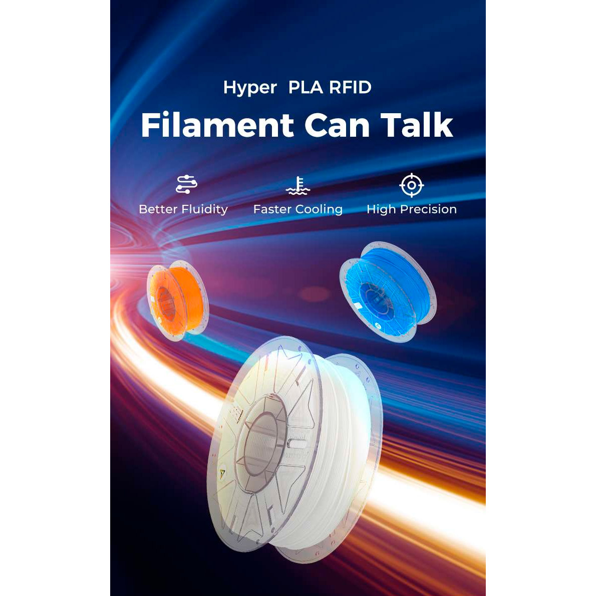 Пластик (філамент) для 3D принтера CREALITY Hyper PLA RFID 1.75mm, 1кг, Very Peri (3301010463)