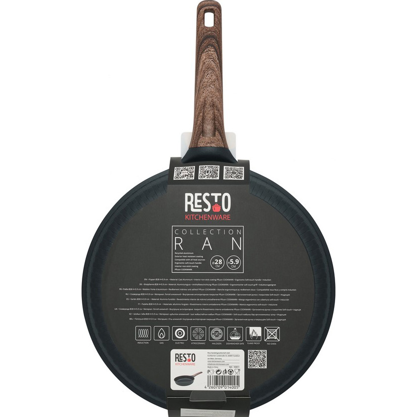 Сковорода RESTO Ran Black 28см (93911)