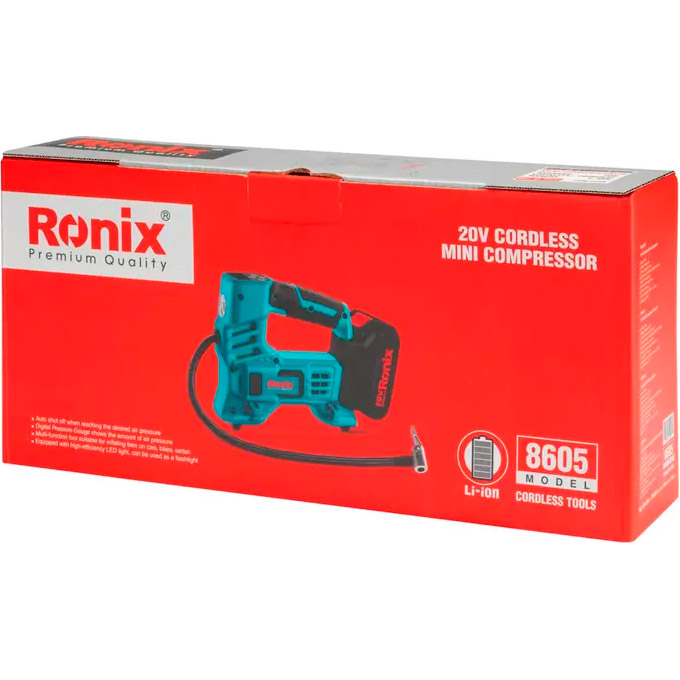Аккумуляторный автокомпрессор RONIX 8605