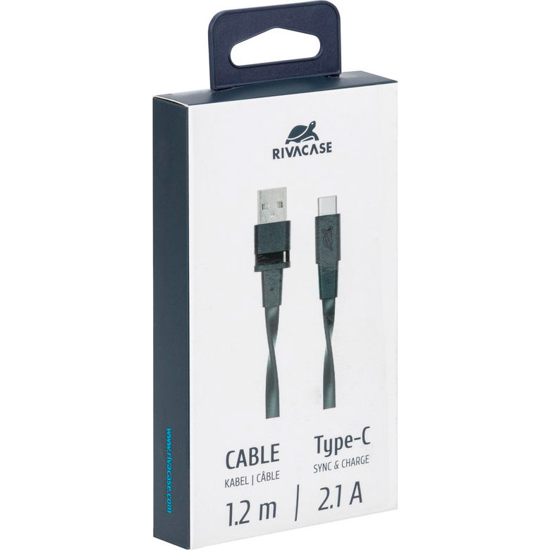 Кабель RIVACASE PS6002 BK12 Type-C to USB-A 1.2м Black