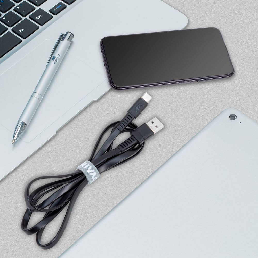 Кабель RIVACASE PS6002 BK12 Type-C to USB-A 1.2м Black