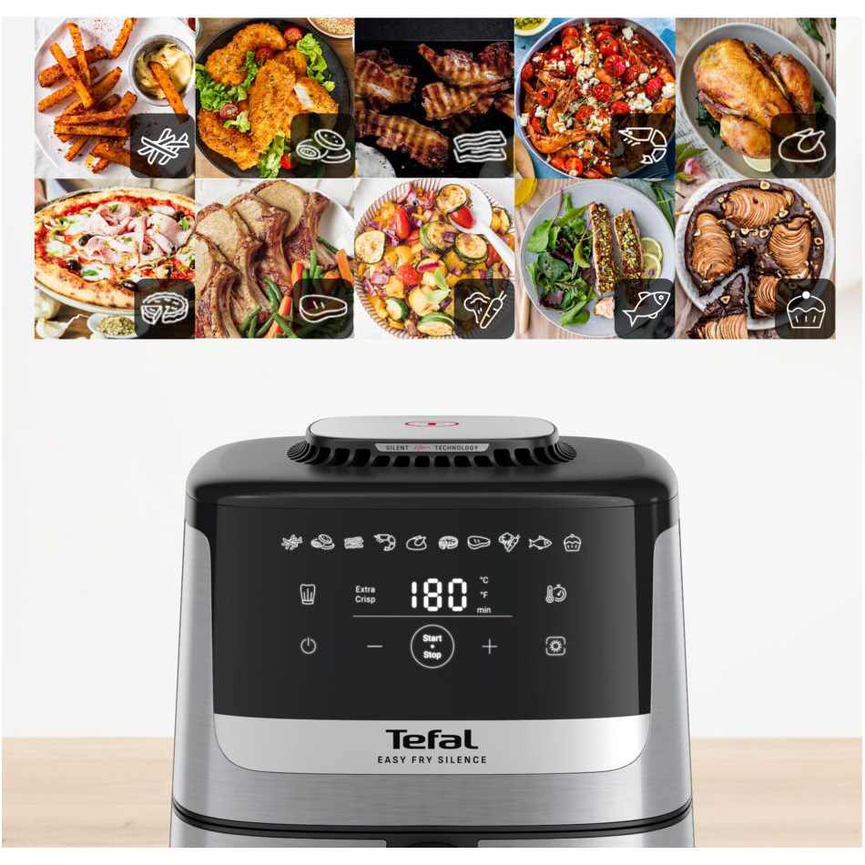 Мультипіч TEFAL Easy Fry Silence Black/Silver (EY552DE0)