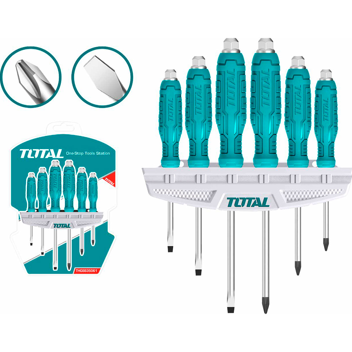 Набор ударных отвёрток TOTAL Go-Through Screwdriver Set 6шт (THGSS35061)