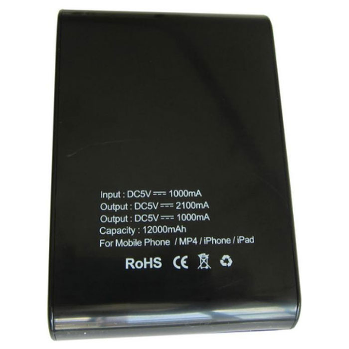 Портативное зарядное устройство SMARTFORTEC PBK-12000-LCD Black (12000mAh)