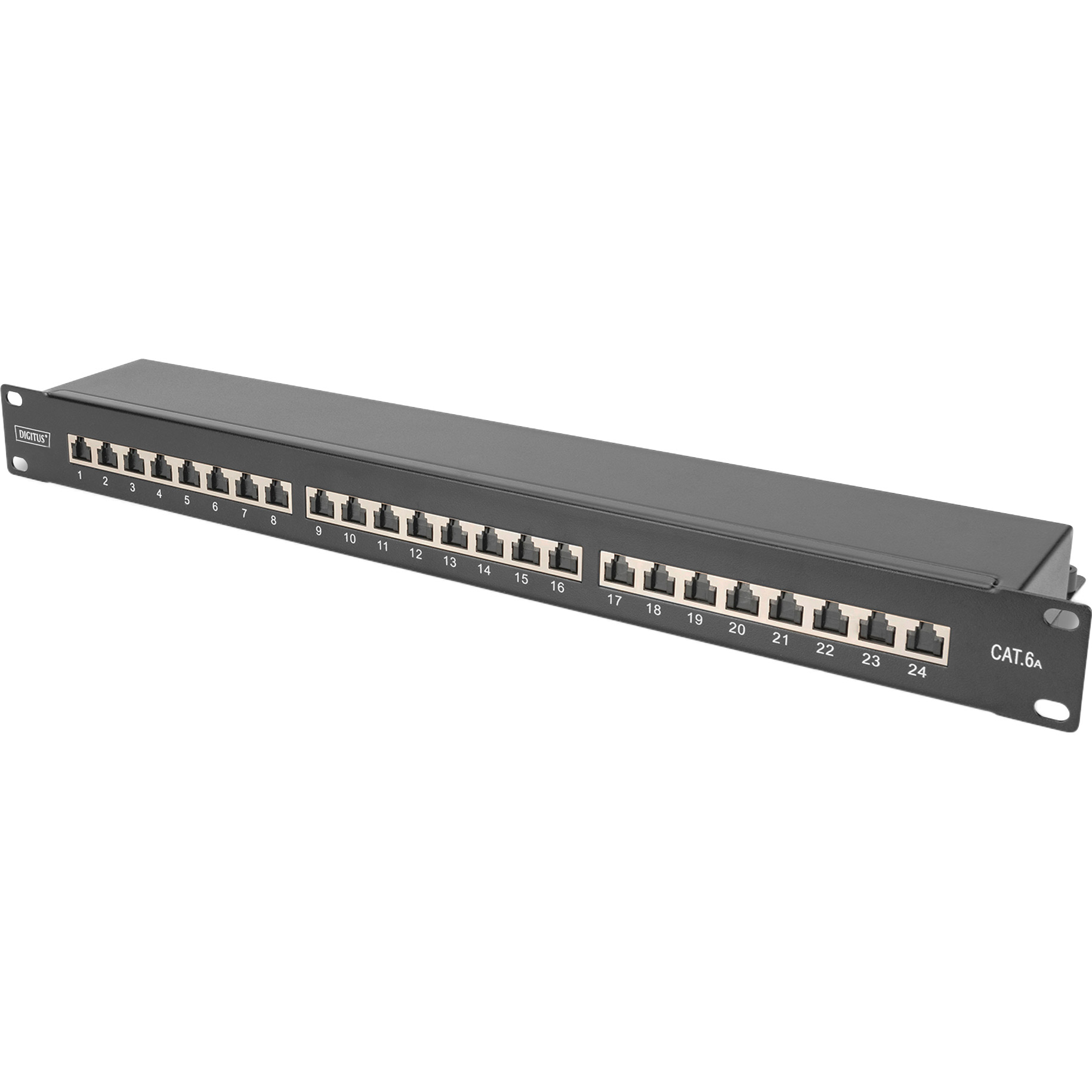 Патч-панель DIGITUS CAT 6a, Class E Patch Panel 1U 19" 24-port STP Cat.6a в сборе (DN-91624S-EA-B)