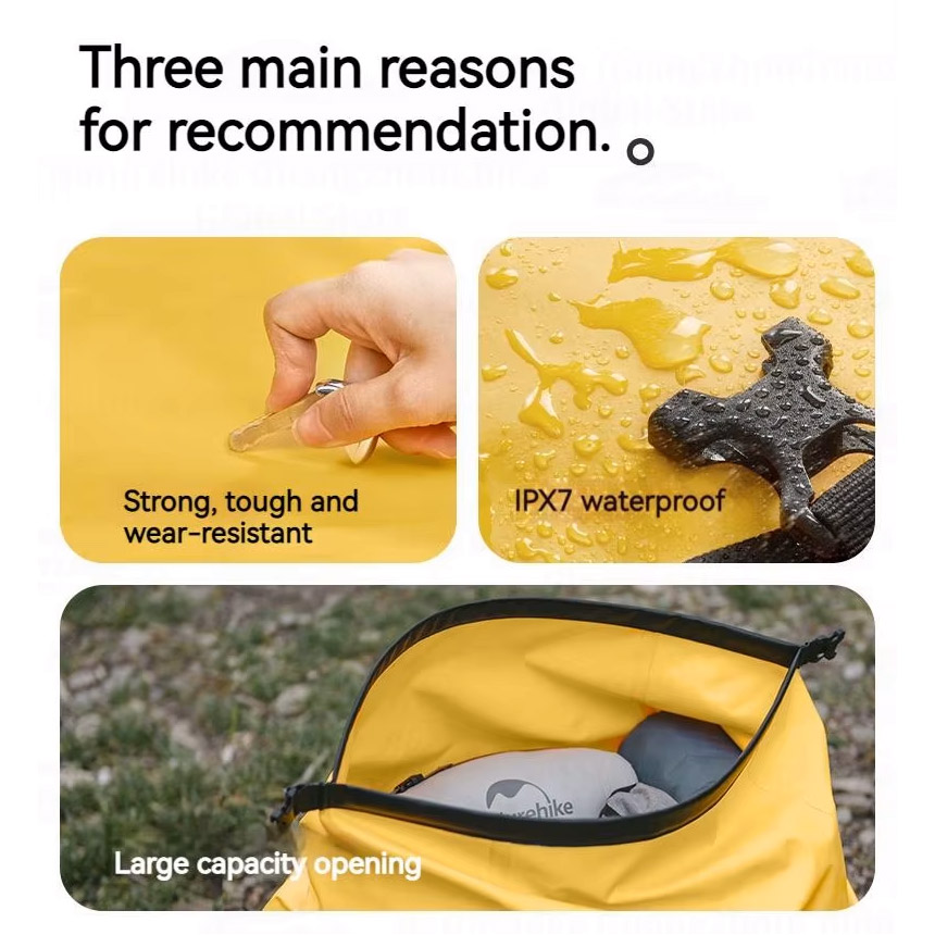 Сумка дорожная NATUREHIKE CNK2450XB015 Outdoor PX6 Waterproof Bag 60L Yellow (6975641883739)