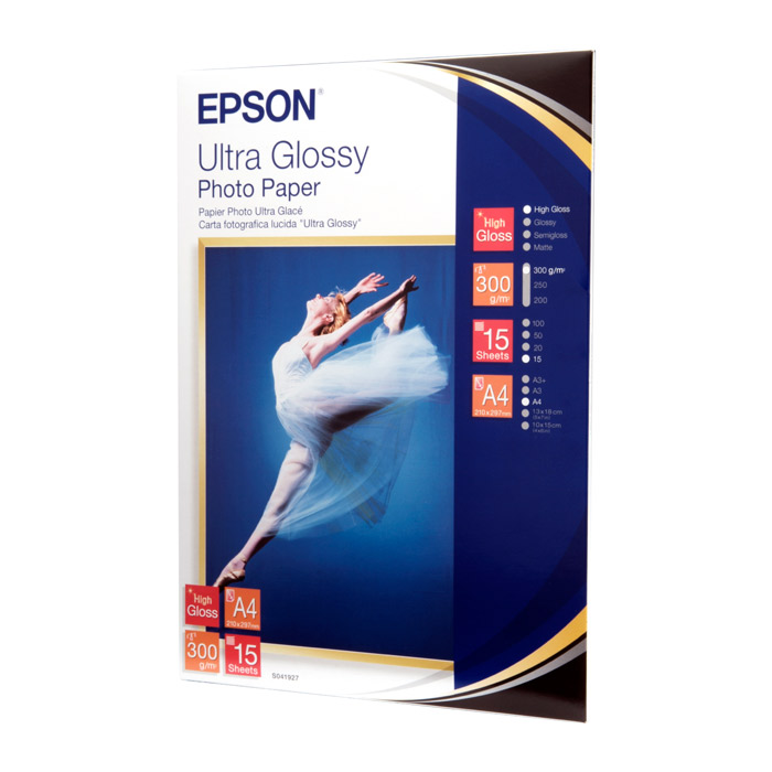 Фотобумага EPSON Ultra Glossy A4 300г/м² 15л (C13S041927)