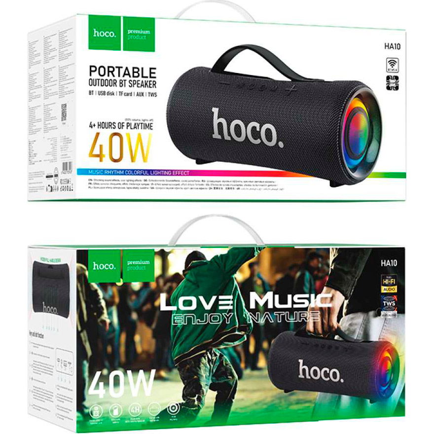 Портативна колонка HOCO HA10 Oleada Outdoor BT Speaker Black
