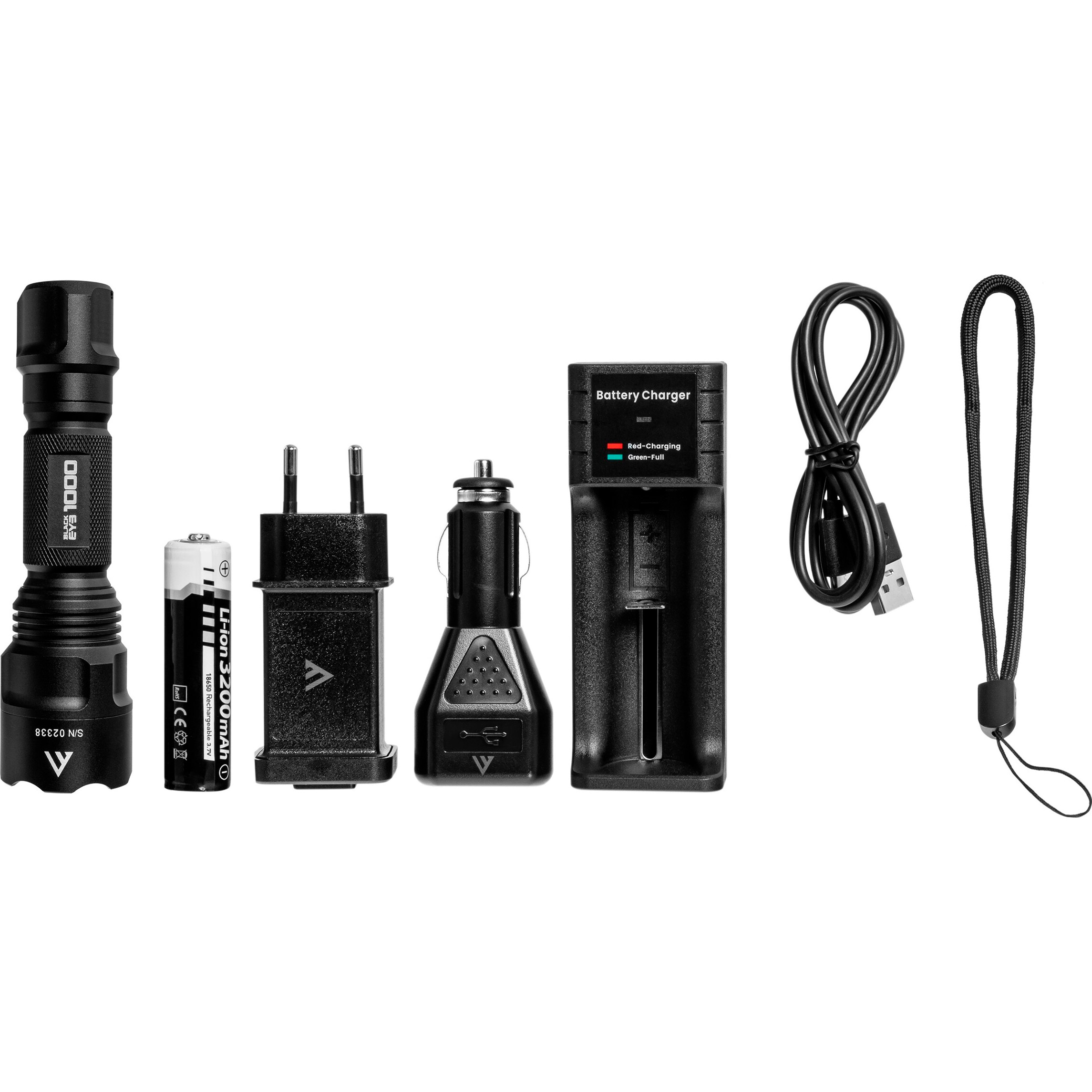 Фонарь тактический MACTRONIC Black Eye 1000 Rechargeable Type-C (THH0049)