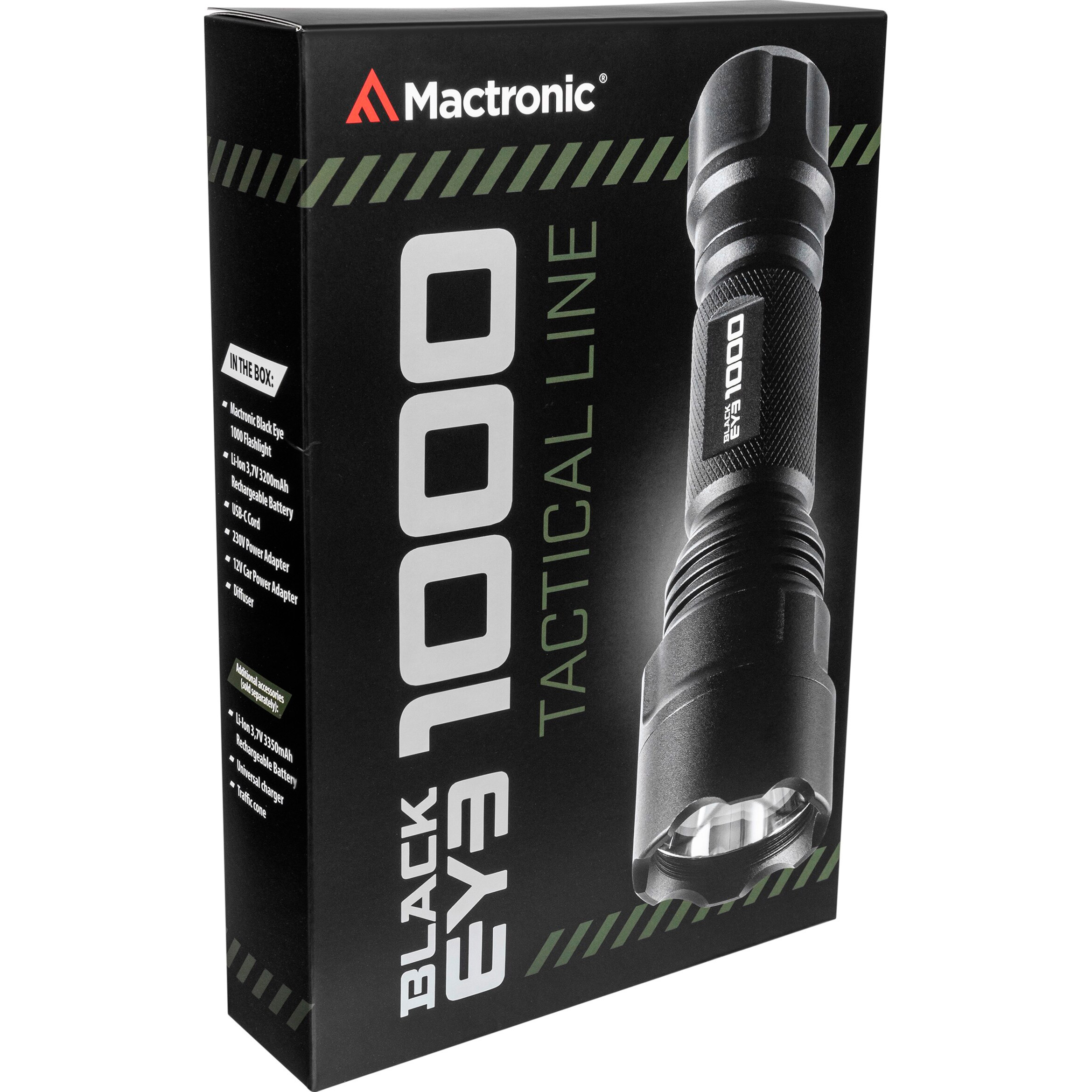 Фонарь тактический MACTRONIC Black Eye 1000 Rechargeable Type-C (THH0049)