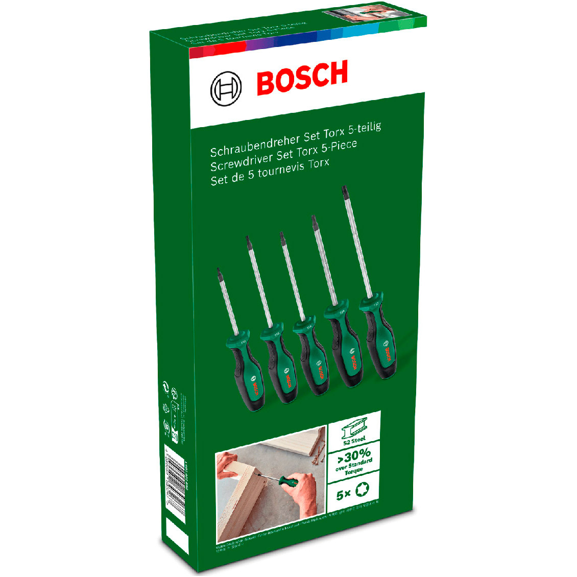 Набор отвёрток BOSCH 5pcs Torx Set 5шт (1.600.A02.BX6)