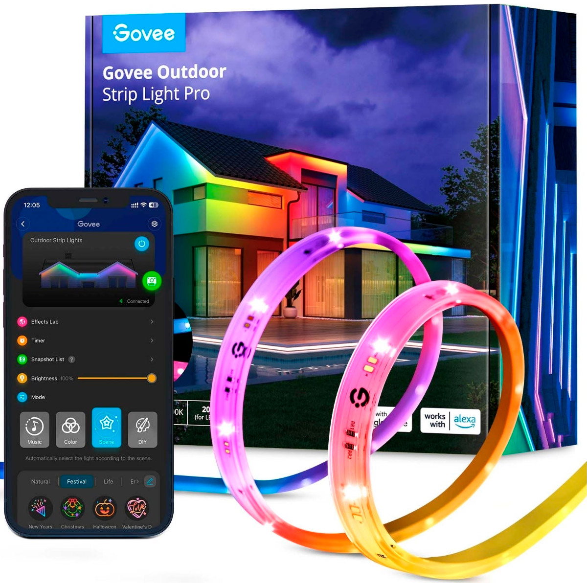 Умная LED лента GOVEE H70A1 RGBICWW Outdoor LED Strip Lights RGBWW 10м (H70A13D1)