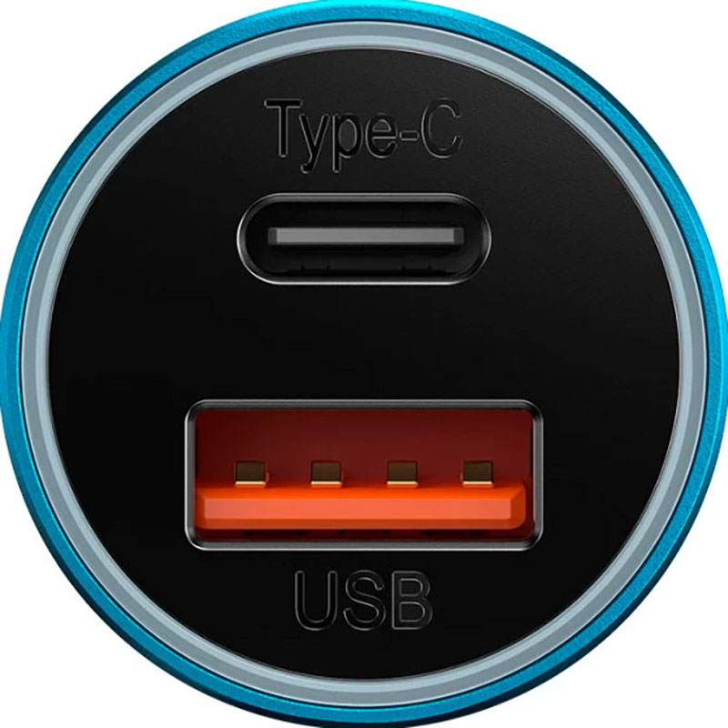Автомобильное зарядное устройство BASEUS Golden Contactor Max Dual Fast Charger U+C 60W Blue (CGJM000103)