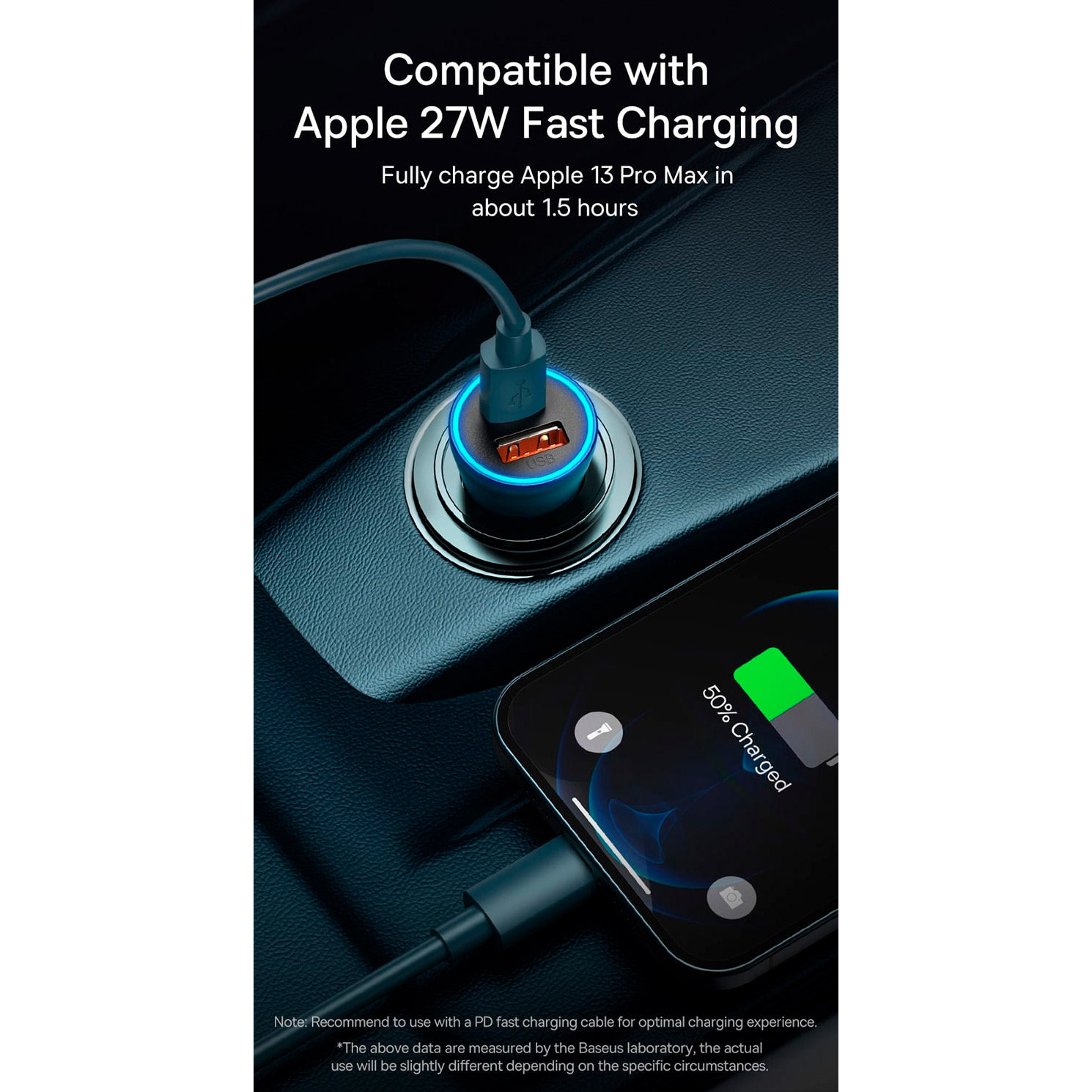 Автомобильное зарядное устройство BASEUS Golden Contactor Max Dual Fast Charger U+C 60W Blue (CGJM000103)