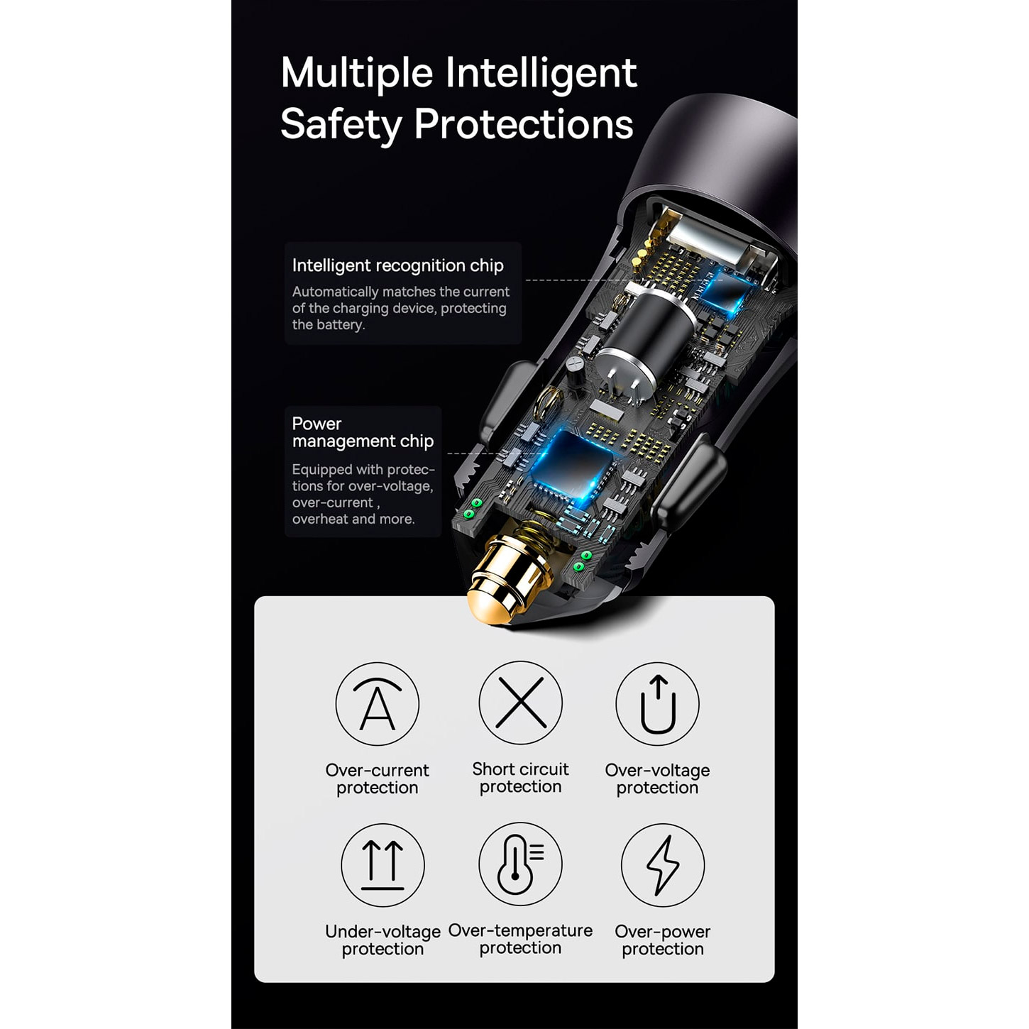 Автомобильное зарядное устройство BASEUS Golden Contactor Max Dual Fast Charger U+C 60W Blue (CGJM000103)