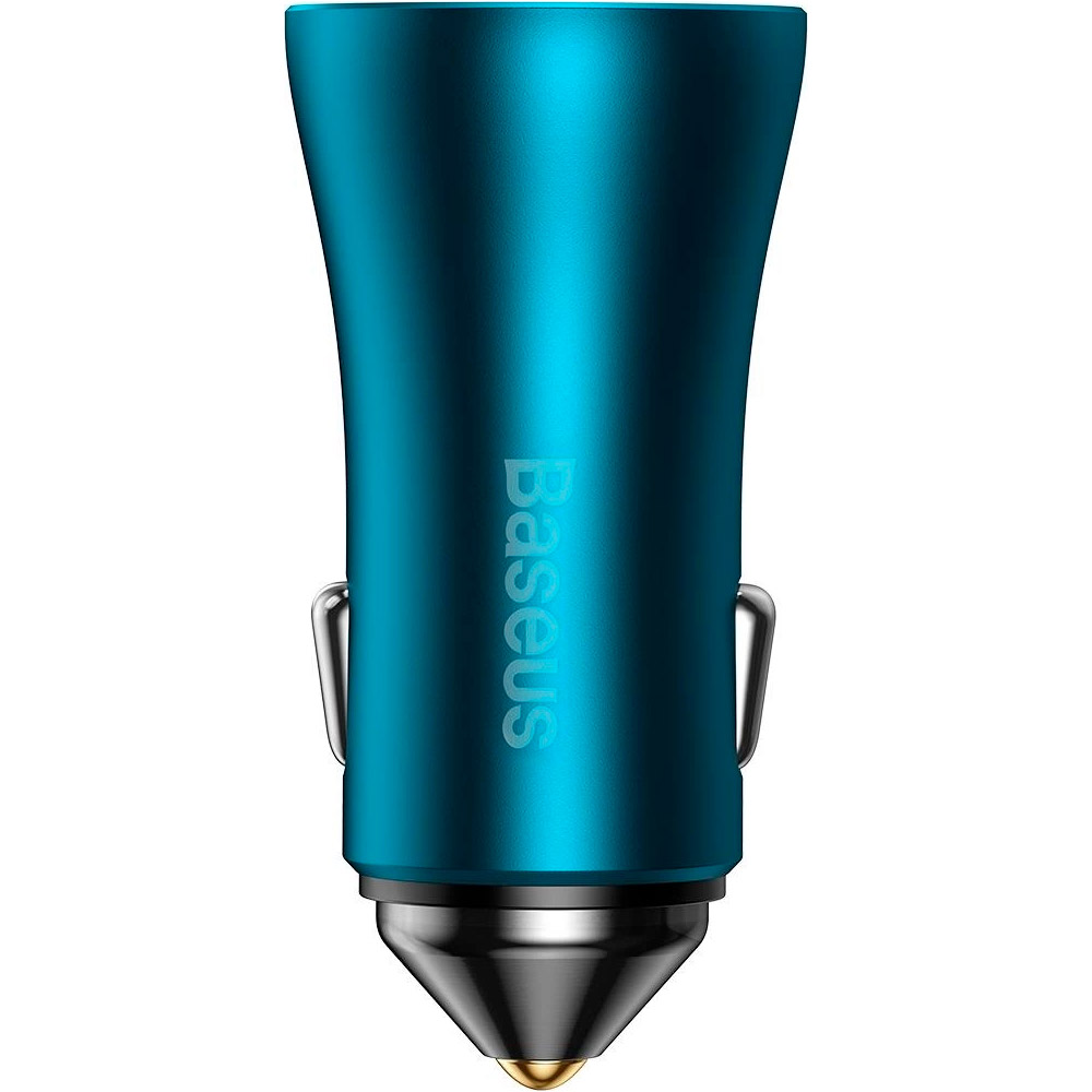 Автомобільний зарядний пристрій BASEUS Golden Contactor Pro Dual Fast Charger Car Charger C+C 40W Blue (CGJP000003)