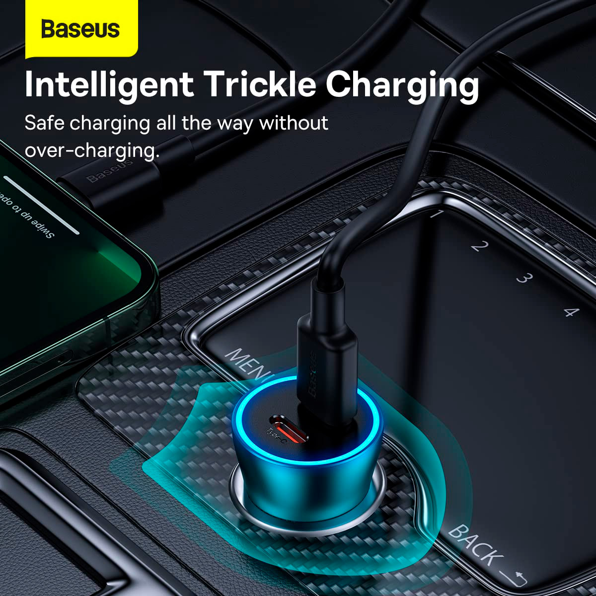 Автомобільний зарядний пристрій BASEUS Golden Contactor Pro Dual Fast Charger Car Charger C+C 40W Blue (CGJP000003)